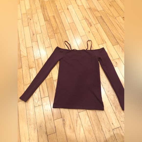 FREE PEOPLE Intimately nylon-spandex strappy v-neck off the shoulder top. M/L - Picture 12 of 12